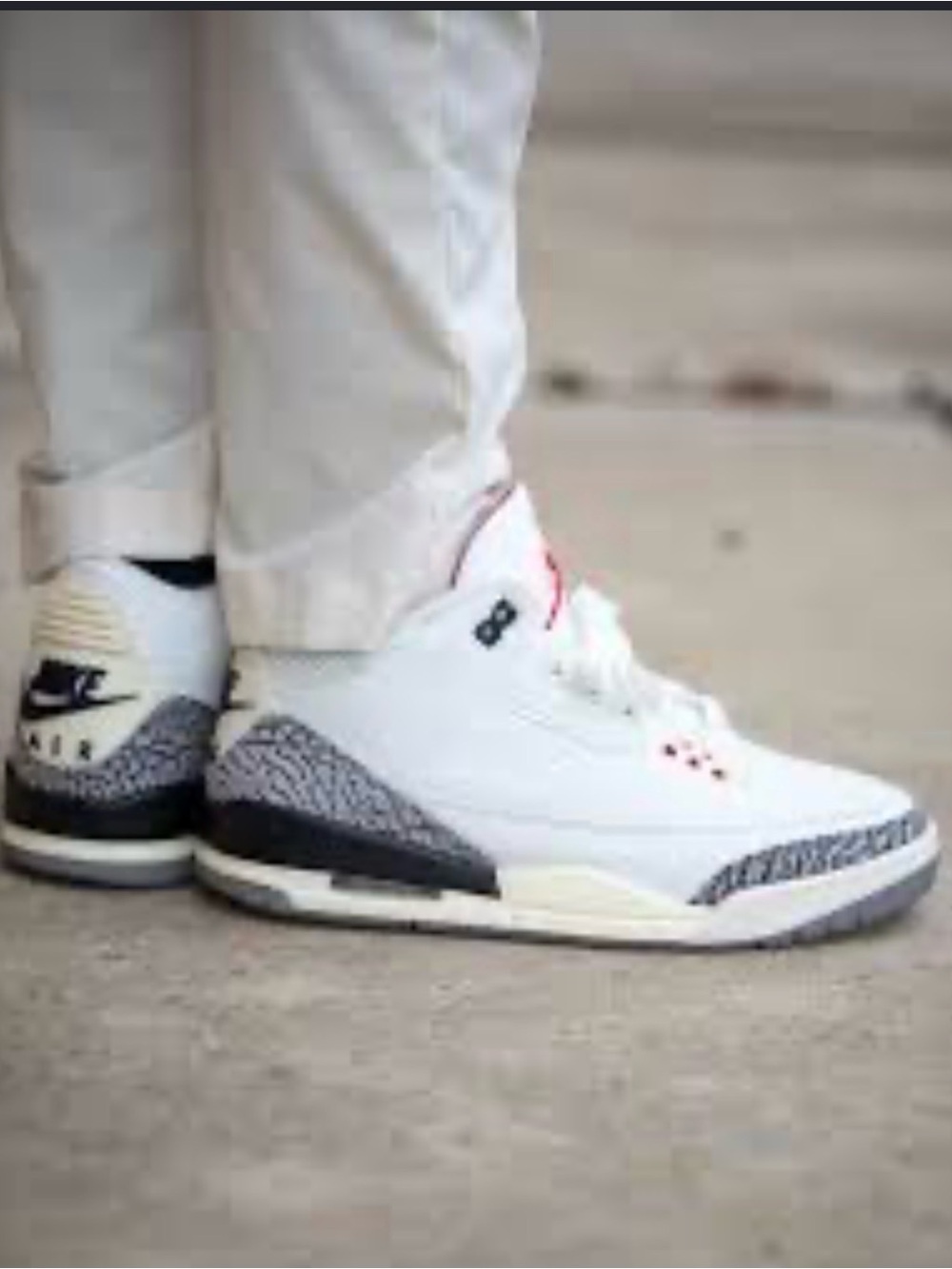 Men’s Air Jordan 3’s Sneakers with Grey Elephant Print Accents